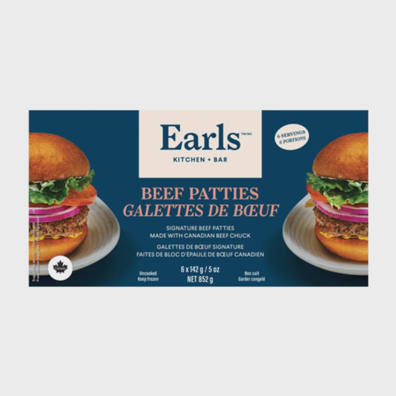 Earl's 100% Canadian Chuck Beef Burgers - 852 g