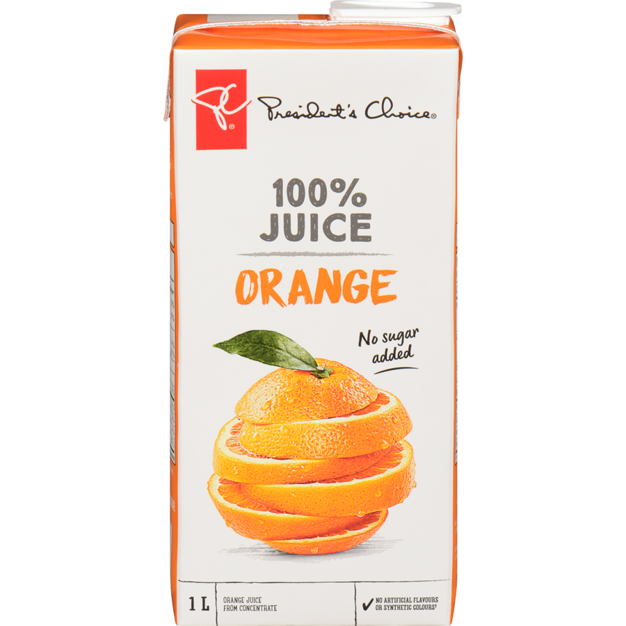 PC 100% Orange Juice 1L + $0.12 Dep