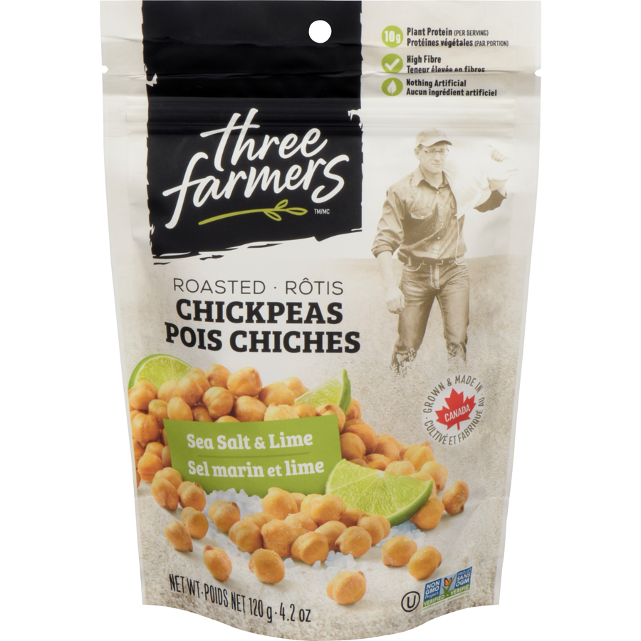 Three Farmers Chickpea Snacks Sea Salt & Lime - 120g