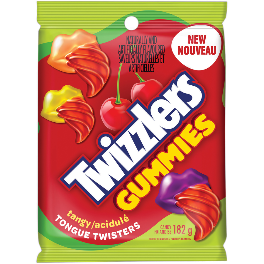 Twizzlers Gummies, Tangy Tongue Twisters - 182g