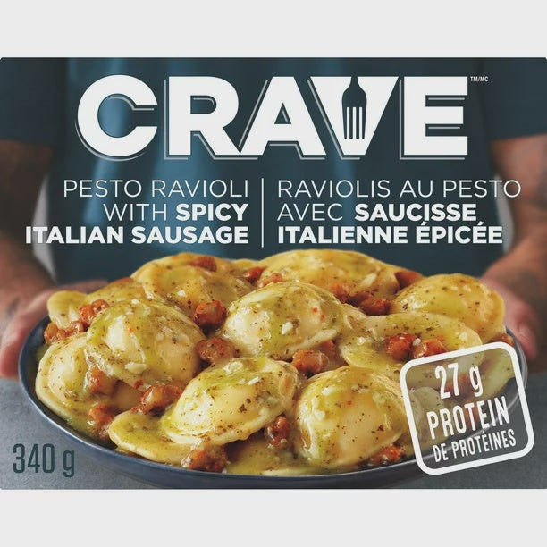 Crave Pesto Ravioli with Spicy Italian Sausage 340 g