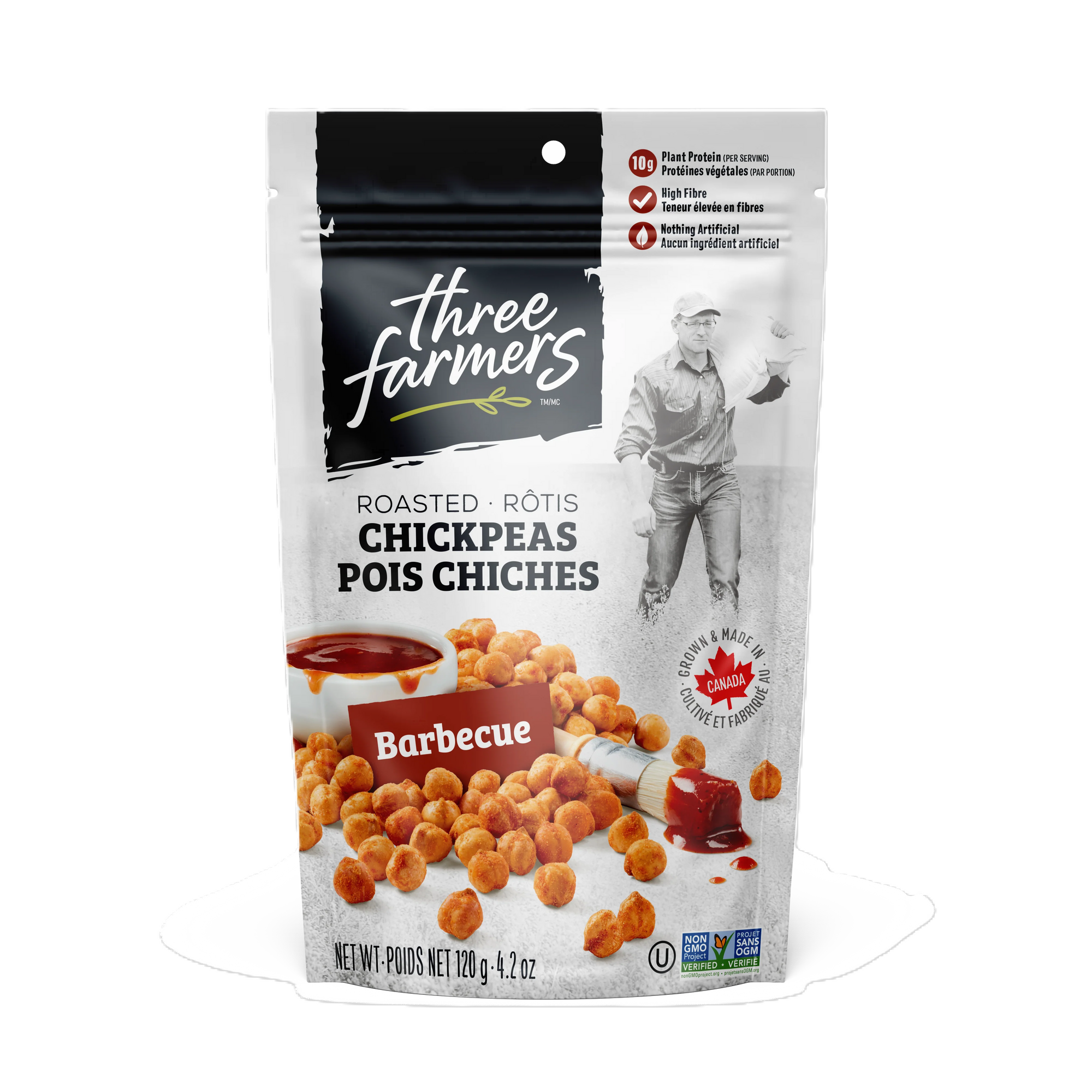 Three Farmers Chickpea Snacks Barbeque - 120g