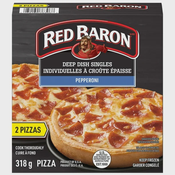 Red Baron Deep Dish Single Serve Pepperoni Pizza 2pk