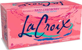 La Croix Cranberry Raspberry Sparkling Water 8x355ml +$0.80DEP