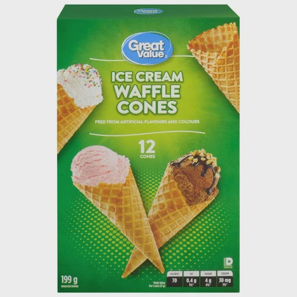 GV Ice Cream Waffle Cones - 12ct