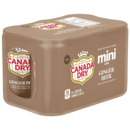 Canada Dry Ginger Beer 6x222ml +$0.60DEP