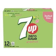 7Up Zero Grapefruit Soda 12x355ml +$1.20DEP