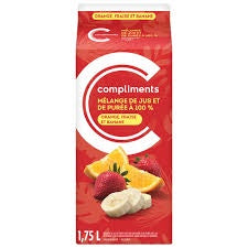 Compliments Blend Orange, Strawberry, Banana 100 % Refrigerated Juice 1.75L + $0.25DEP