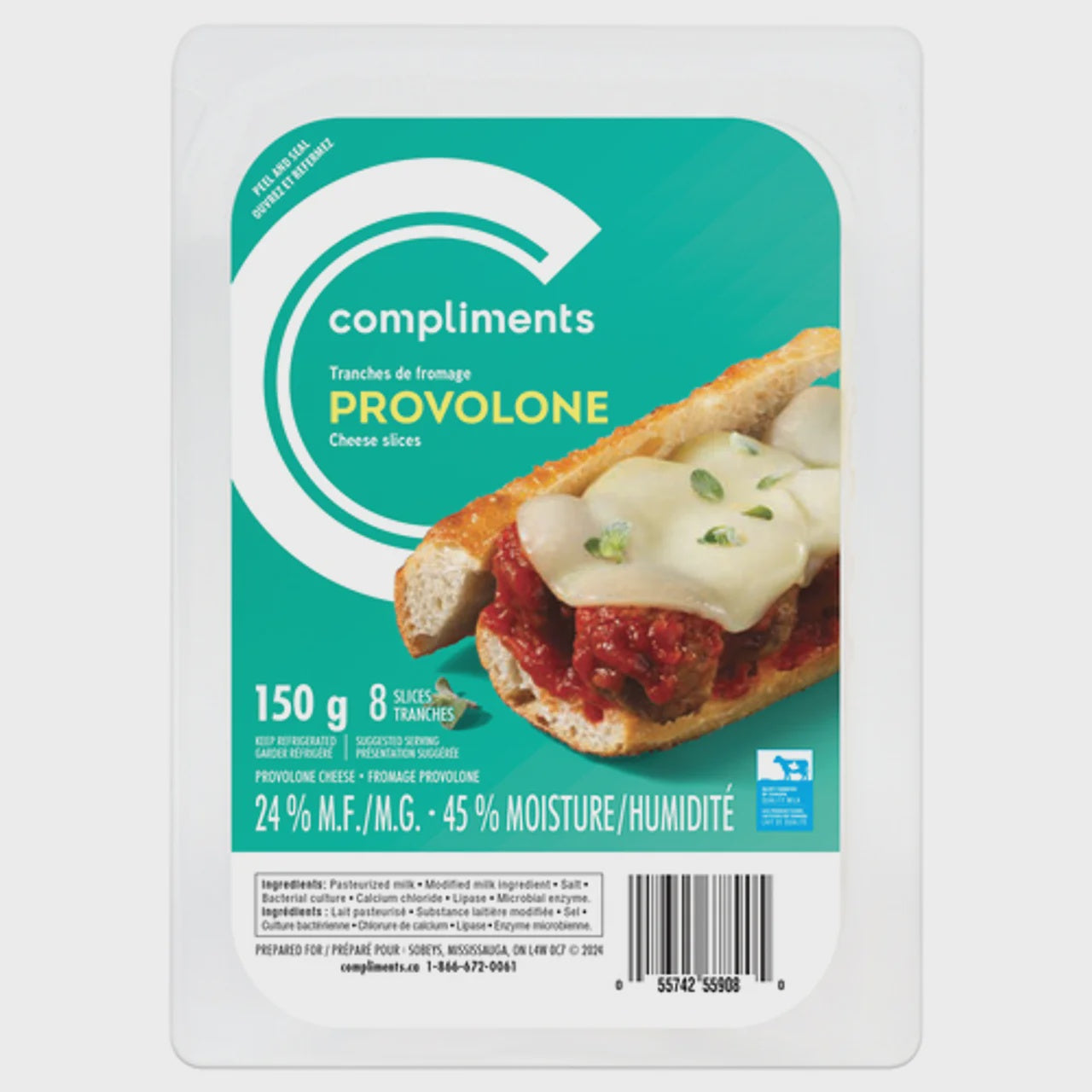 Compliments Provolone Cheese Slices