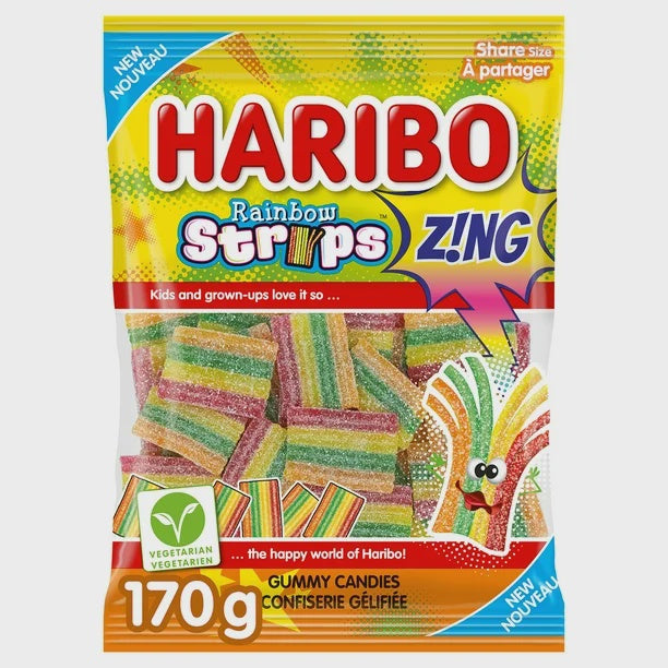 Haribo Rainbow Strips Zing, 170g