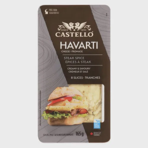 Castello  Havarti Steak Spice slices