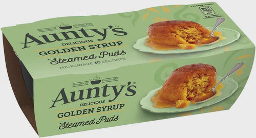Aunty's Delicous Golden Syrup Steamed Puds 2pk