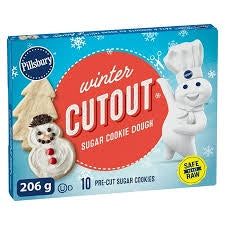 Pillsbury Winter Pre Cut Sugar Cookie Dough 10pk