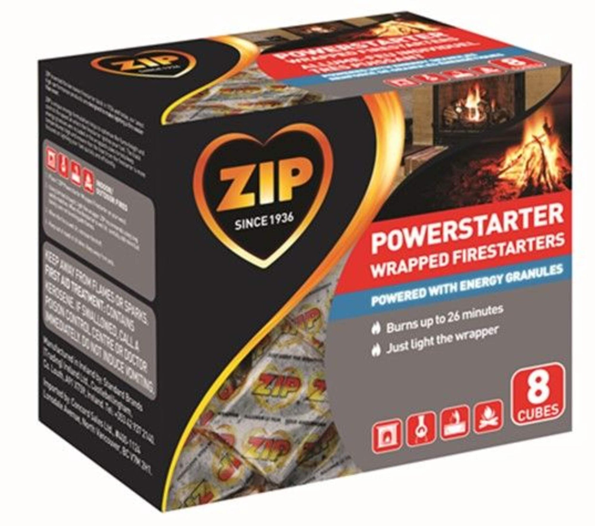 Zip Powerstarter Firestarter Cubes - 8pc