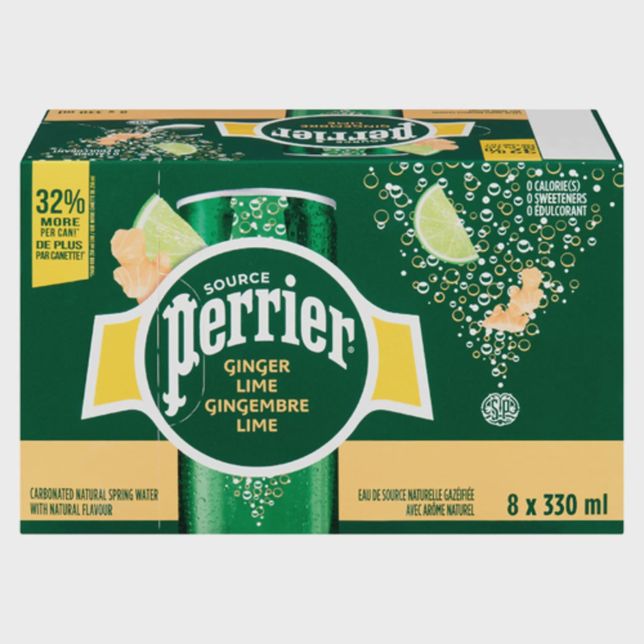 Perrier Ginger Lime Sparkling Water 8x330ml +$0.80DEP