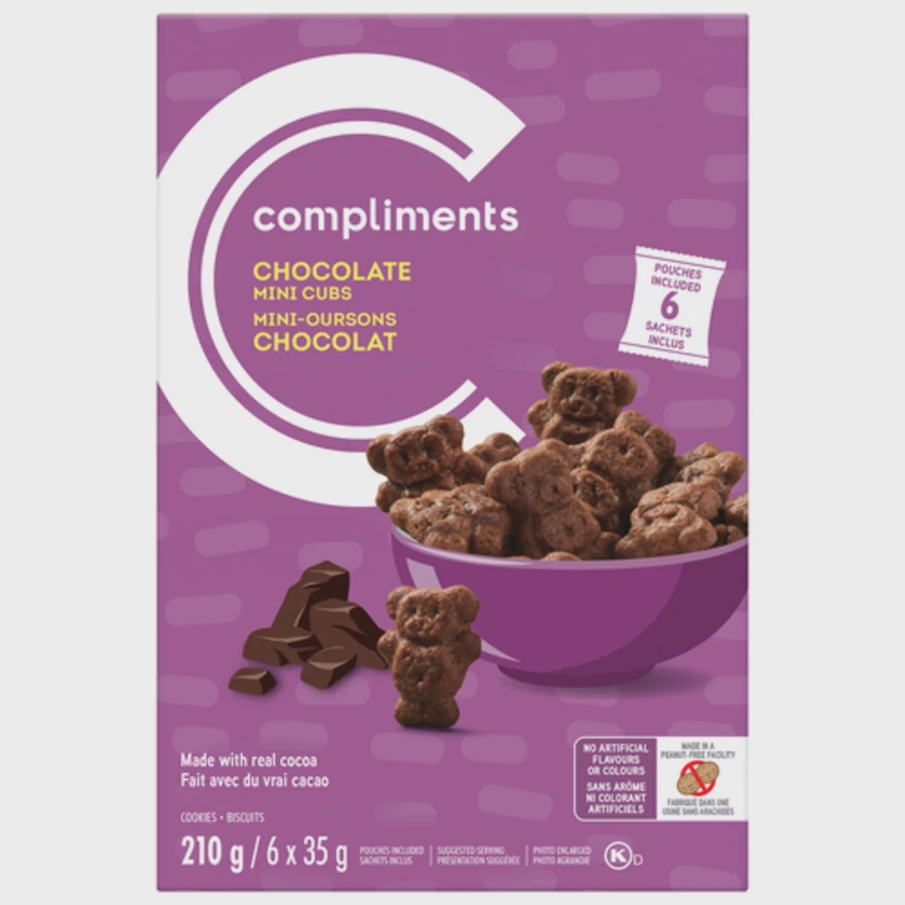 Compliments Chocolate Mini Cubs Cookies - 210g