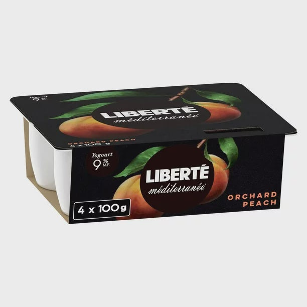 Liberté Méditerranée 9% Orchard Peach Yogurt - 4 x 100 g