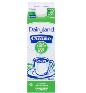 Dairyland 10% Half & Half Cream - 946ml + $0.10 Dep