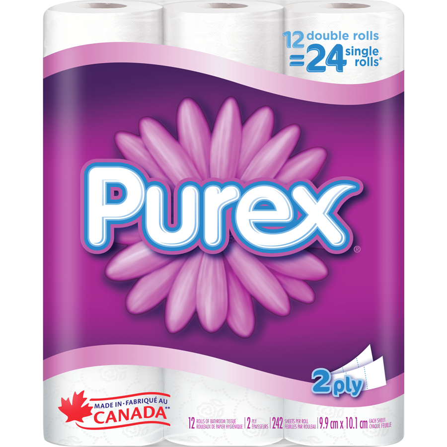 Purex 2 ply Bathroom Tissue 12 Rolls