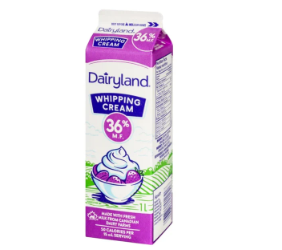 Dairyland 36% Whipping Cream - 946ml + $0.10 Dep