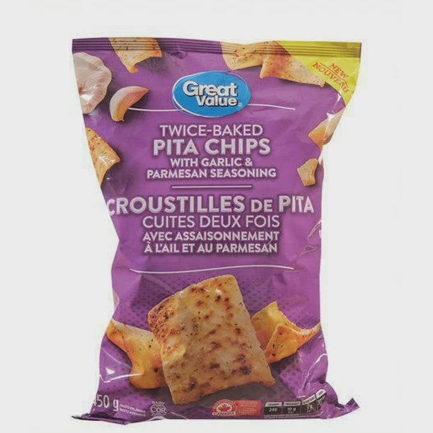 GV Twice Baked Garlic Parmesan Pita Chips - 450g