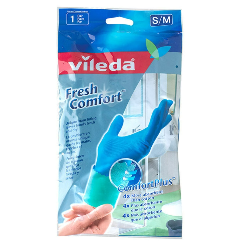 Vileda Fresh Comfort Gloves 1 Pair - S/M