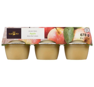 CG Unsweetened Applesauce Snack Cups - 6 x 113g