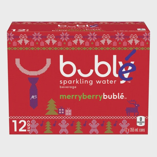 Bubly Merry Berry Sparkling Water 12x355ml +$1.20DEP