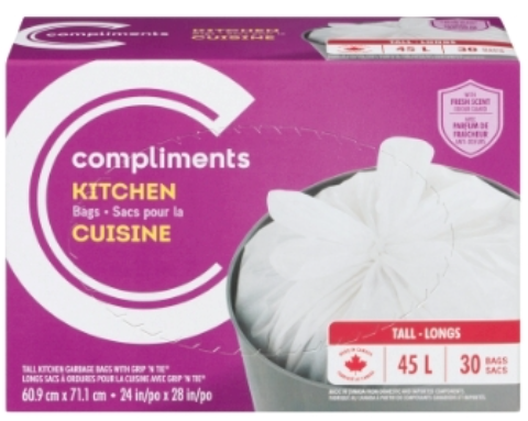 Compliments Scented Garbage Bags 45L - 30ct