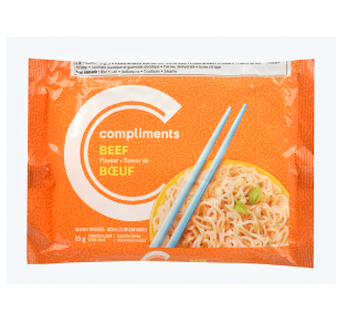 Compliments Beef Instant Noodles - Case of 24 x 85g