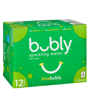 Bubly Lime Sparkling Water 12x355ml + $1.20 DEP