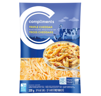 Compliments Triple Cheddar Blend Shredded Cheese - 320g