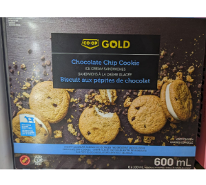 CG Chocolate Chip Cookie Ice Cream Sandwich - 6pk