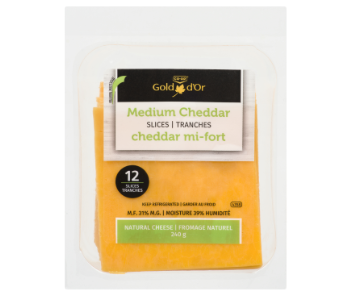 CG Medium Cheddar Natural Cheese Slices - 240g