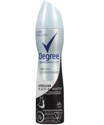 Degree Womens Antiperspirant Spray Black & White Rain 107g