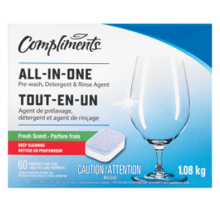 Compliments Automatic Tabs Dishwasher Detergent  x60