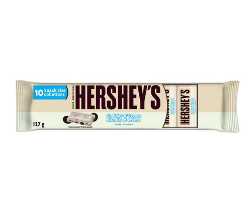 Hershey Cookies & Creme Snack Size Chocolate Bars - 8ct