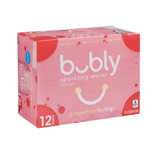 Bubly Grapefruit Sparkling Water 12x355ml +$1.20DEP