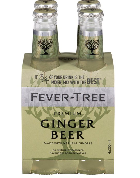 Fever-Tree Ginger Beer 4x200ml + $0.40 Dep