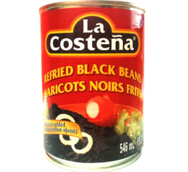 La Costena Refried Black Beans - 546ml