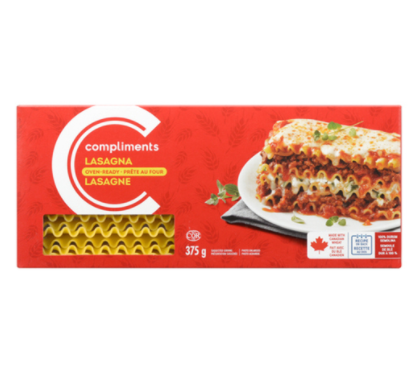 Compliments Lasagna Noodles Oven Ready - 375g