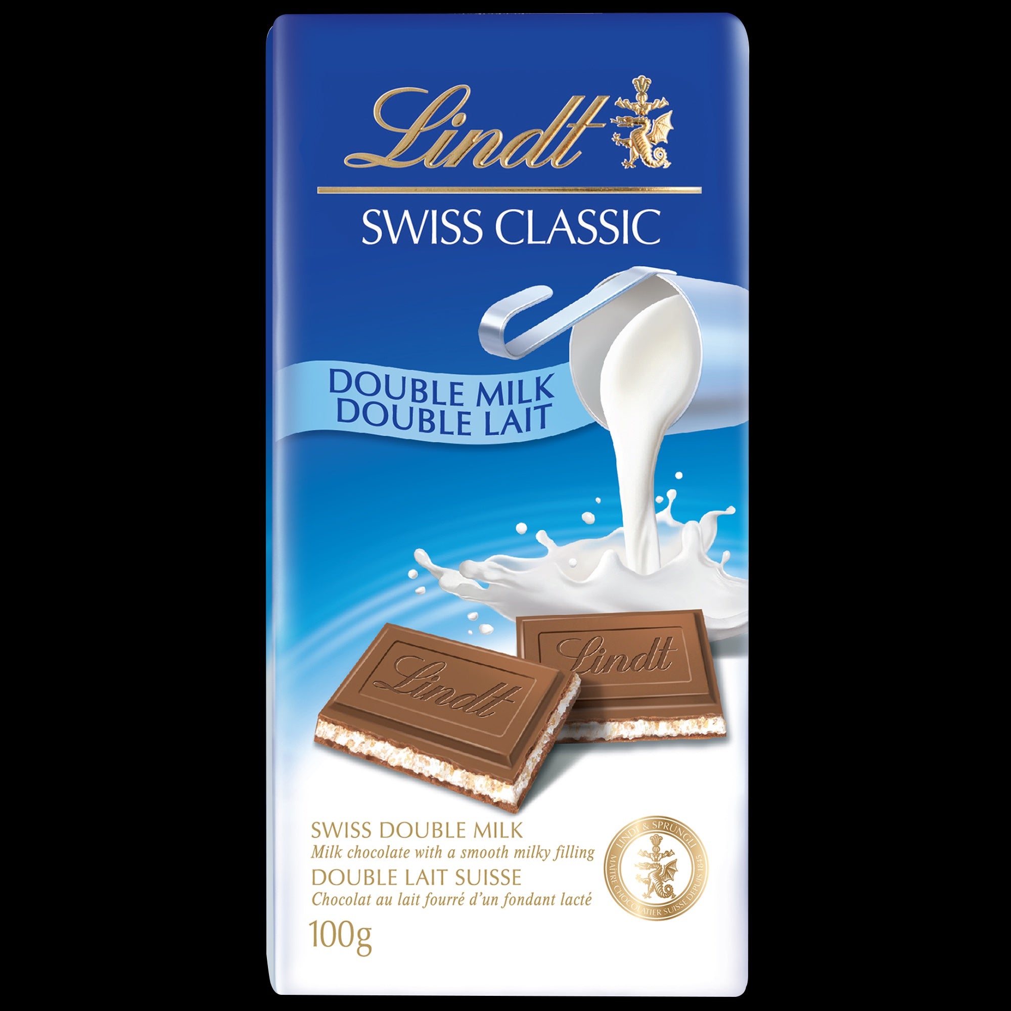 Lindt Double Milk Choc Swiss Classic Bar 100 g