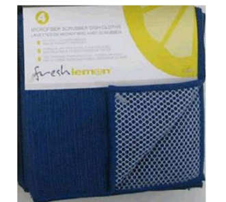 Cloth Microfiber Blue 12"x12" - 4pk