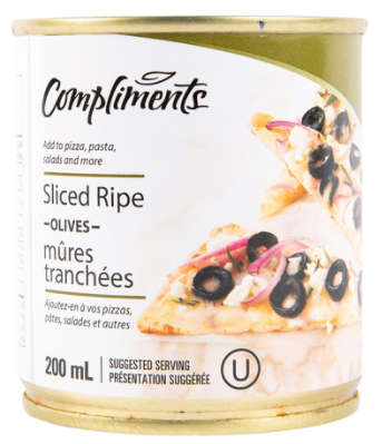 Compliments Sliced Black Olives - 200ml