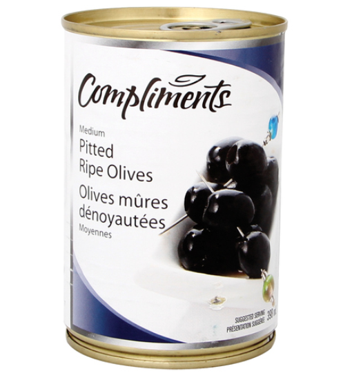 Compliments Pitted Black Olives - 398ml