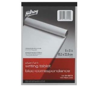 Hilroy Plain Writing Tablet 100 Page - 6" x 9"