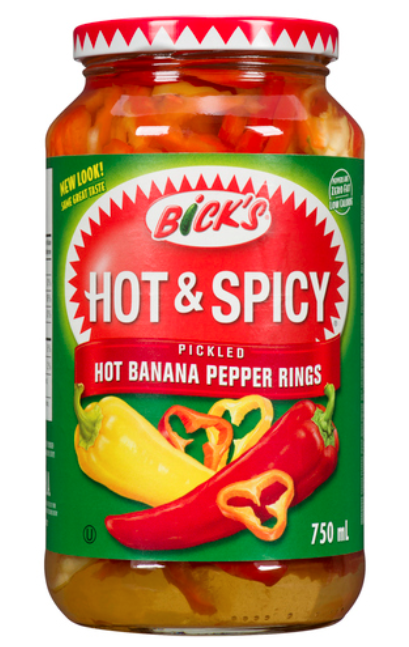 Bicks Hot Banana Pepper Rings - 750ml