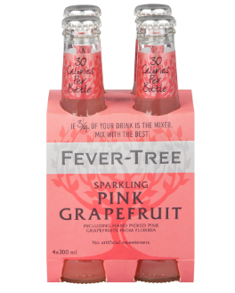 Fever-Tree Pink Grapefruit Sparkling Water - 4x200ml + $0.40 Dep