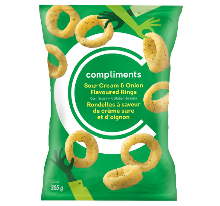 Compliments Sour Cream & Onion Snack Rings - 265g