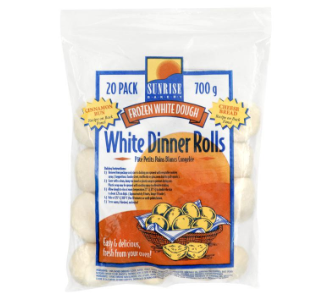 Sunrise White Dinner Roll Dough - 20pk